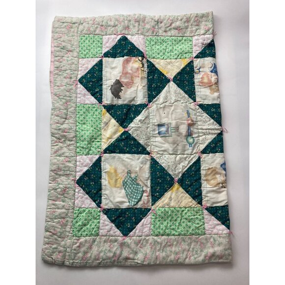 Vintage Handmade Kids Quilt 47"x 33.5" - Picture 4 of 7